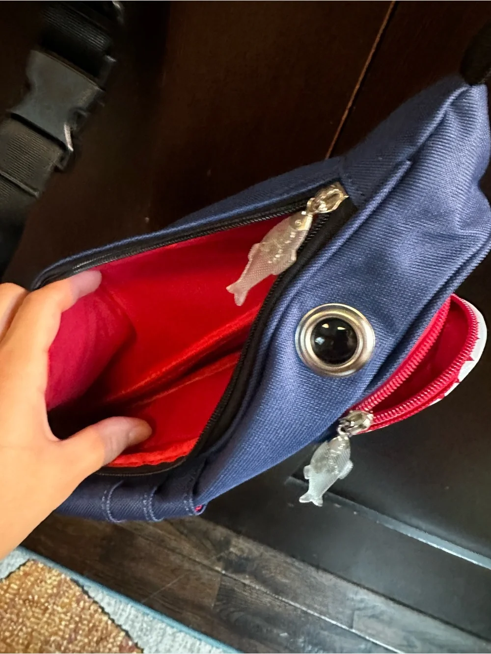 Blue Shark-Accent Crossbody Sling Bag/ Fanny pack